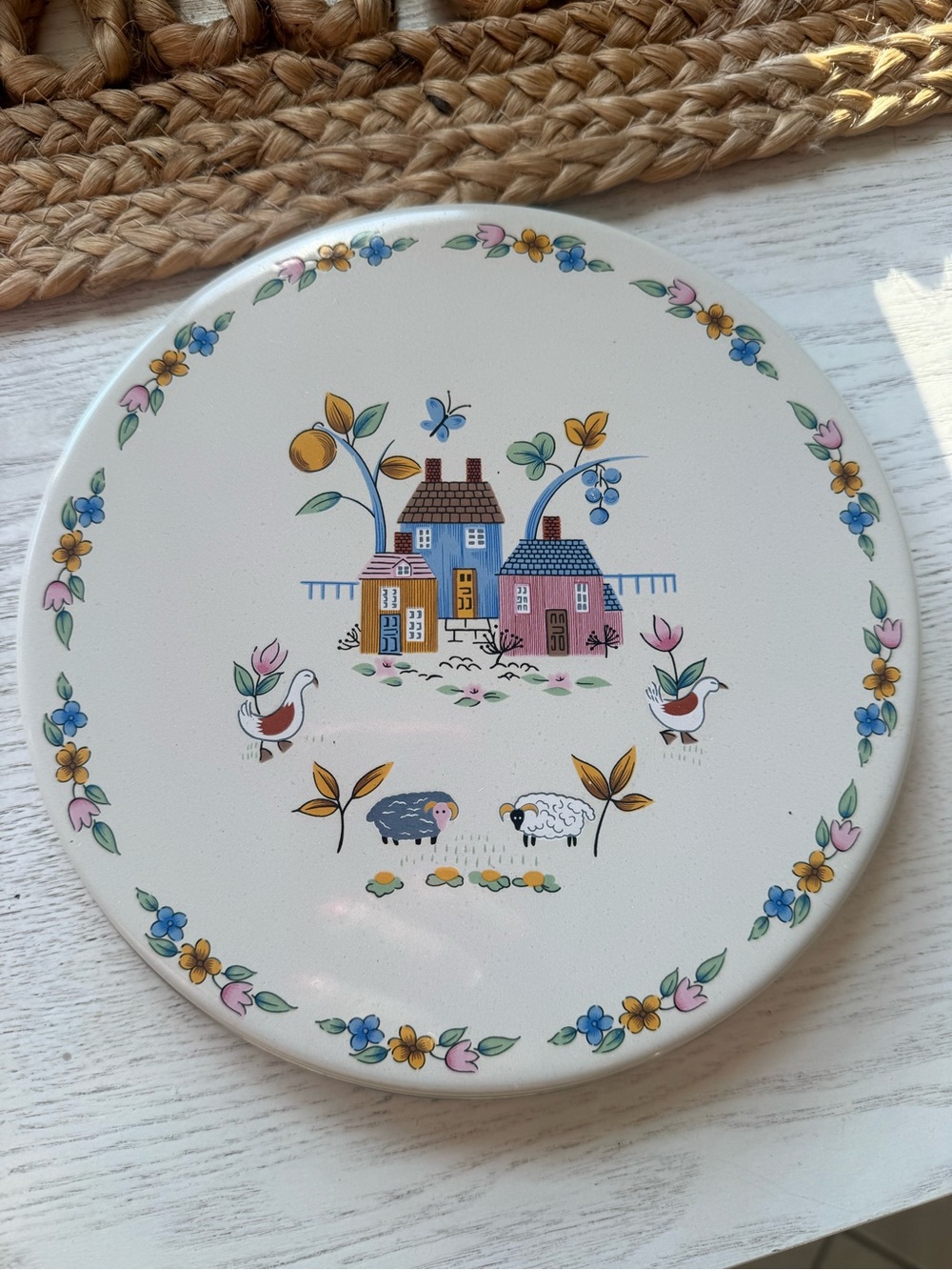 Vintage Enamel Stove Burner Cover | International Heartland, Farmhouse Decor